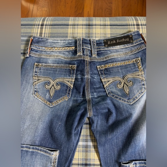 Rock Revival Blake Easy Boot Jeans Whiskered Buckle - Picture 4 of 10